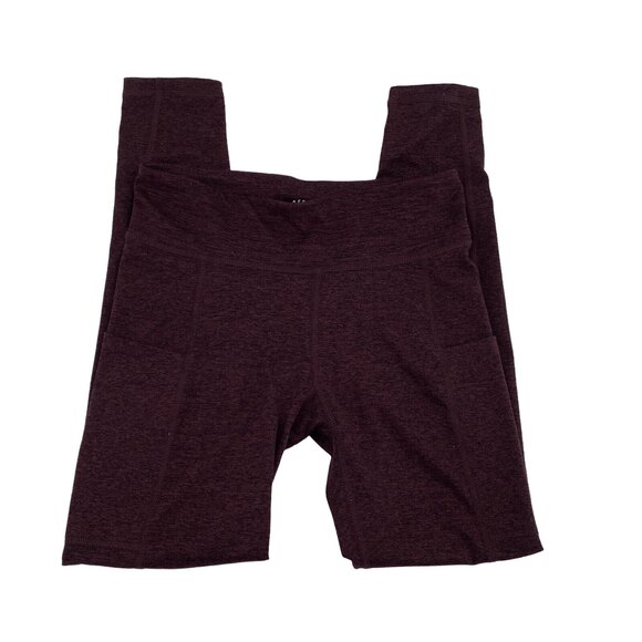 Aeropostale Womens Maroon Compression Leggings Elastic Waist Pockets Size Small - Picture 1 of 10